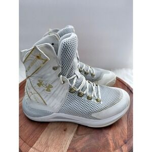 Under Armour Womens White Gold High Top Voleyball Shoes Size 8 VCDG1